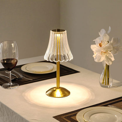 Lámpara Mesa Cristal Dorada