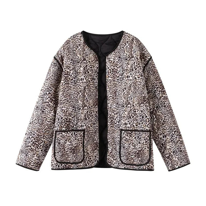Chaqueta Mujer Acolchada Leopardo