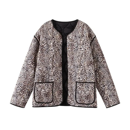 Chaqueta Mujer Acolchada Leopardo