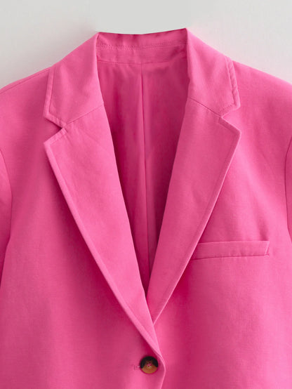Blazer Mujer Cropped Rosa