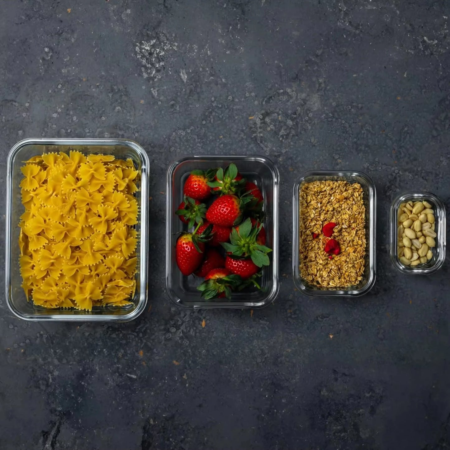 Set Recipientes Vidrio Rectangular