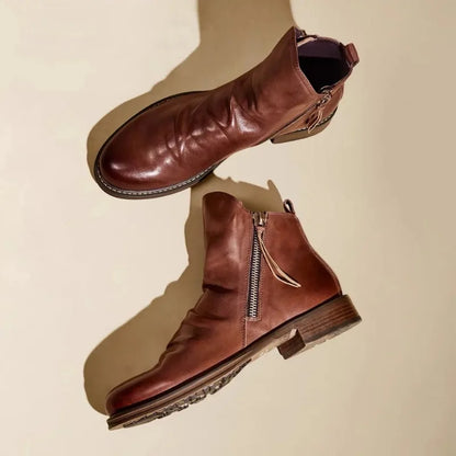 Botines Hombre Piel Cremallera