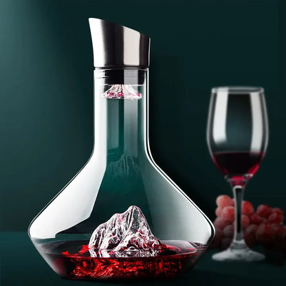 Decantador de Vino de Cristal sin Plomo 1500 ml con Diseño Iceberg