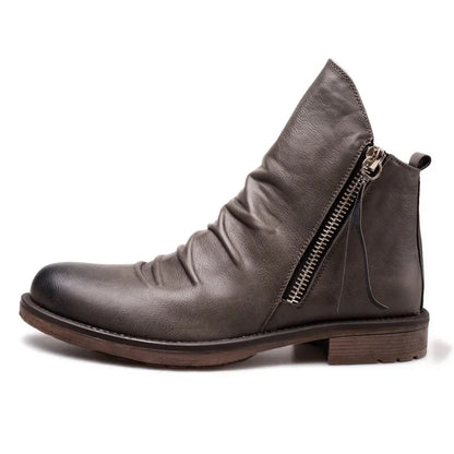 Botines Hombre Piel Cremallera