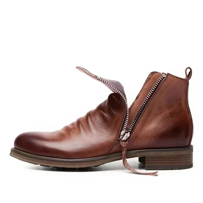 Botines Hombre Piel Cremallera