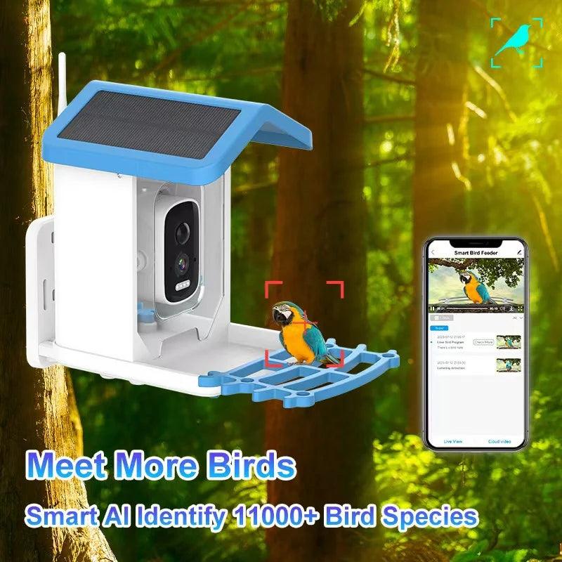 Comedero Inteligente para Pájaros con Cámara Solar 5MP FHD y Visión Nocturna