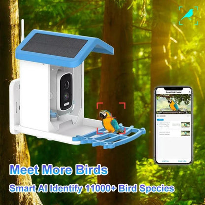 Comedero Inteligente para Pájaros con Cámara Solar 5MP FHD y Visión Nocturna