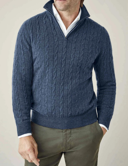 Jersey Hombre Trenzado Cremallera