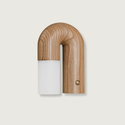 Lámpara de pared de madera con difusor mate – Luz suave con esencia natural