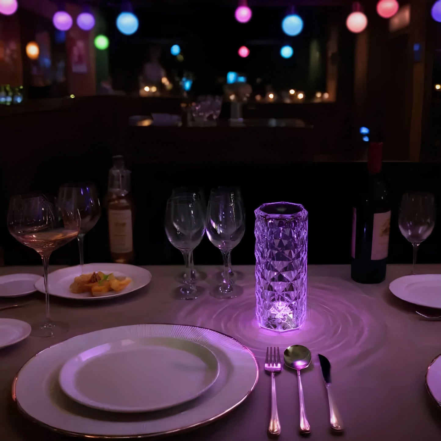 Lámpara Mesa Cristal Táctil