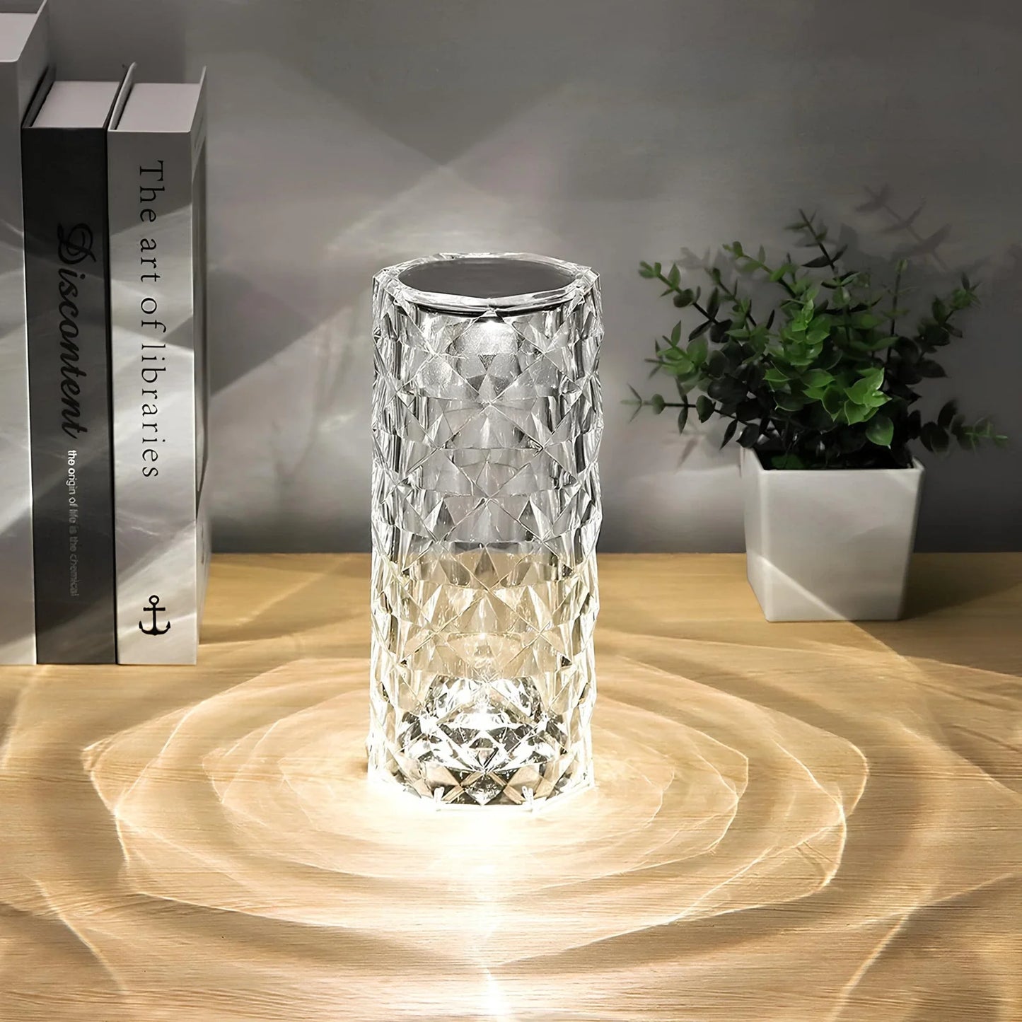 Lámpara Mesa Cristal Táctil
