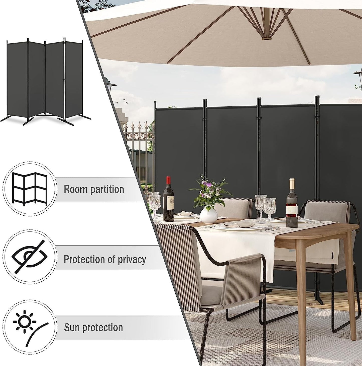 Biombo Plegable Privacidad Exterior