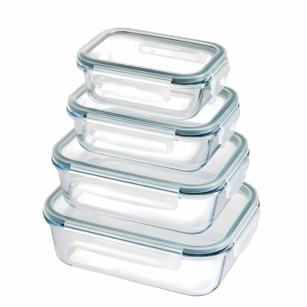 Set Recipientes Vidrio Rectangular
