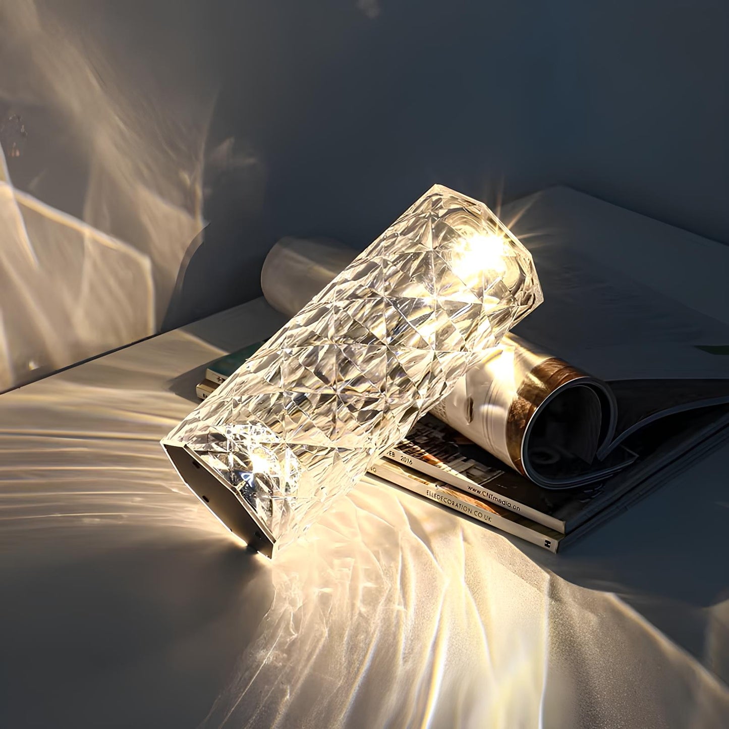 Lámpara Mesa Cristal Táctil