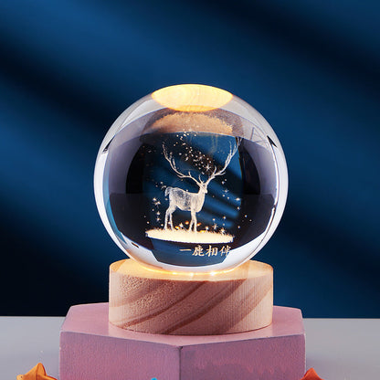 Lámpara Nocturna Cristal 3D