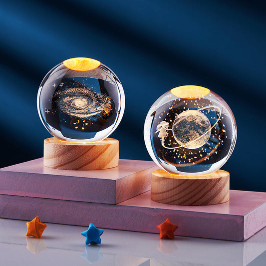 Lámpara Nocturna Cristal 3D