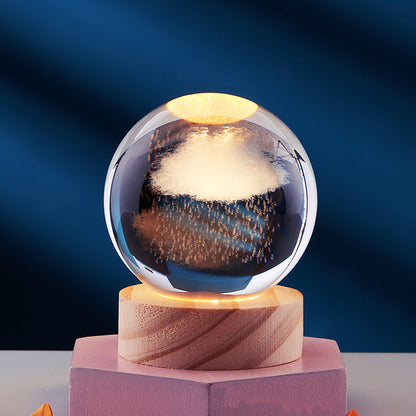 Lámpara Nocturna Cristal 3D