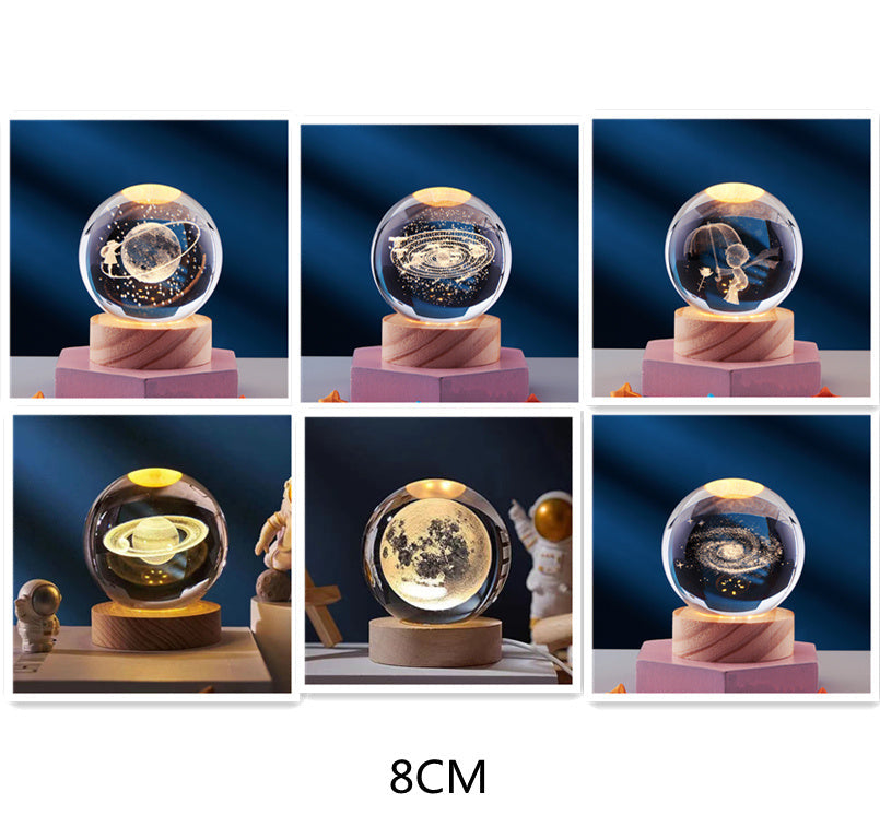 Lámpara Nocturna Cristal 3D