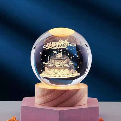 Lámpara Nocturna Cristal 3D