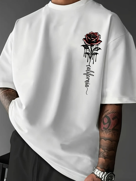 Camiseta Hombre Estampado Rosas