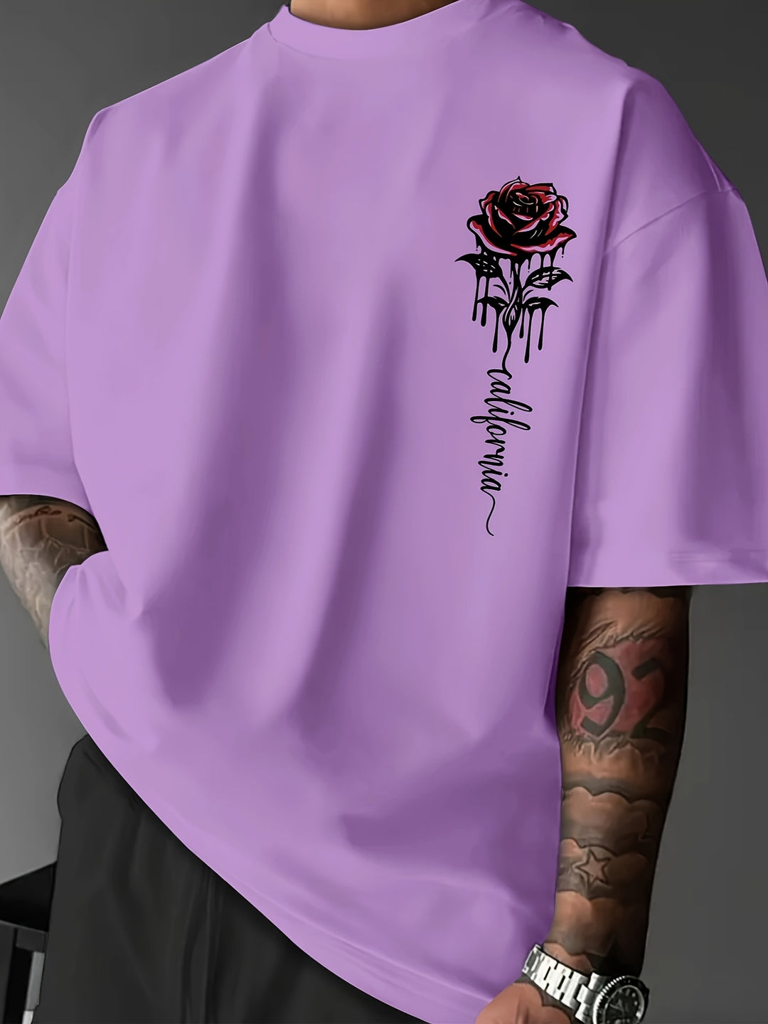 Camiseta Hombre Estampado Rosas