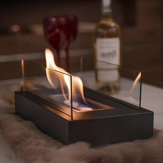 Chimenea Mesa Cristal Entrada
