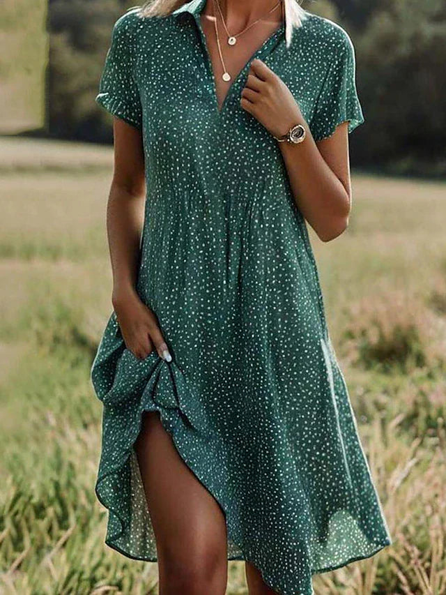 Vestido Camisero Manga Corta