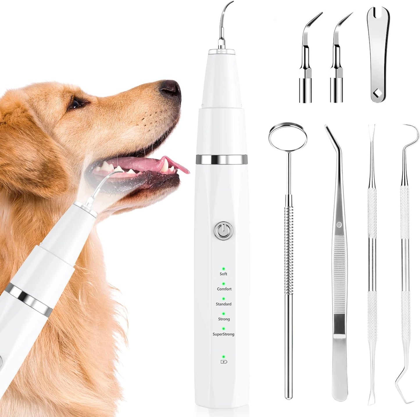 Limpiador Dental Ultrasónico para Mascotas – Eliminación Suave de Sarro y Placa