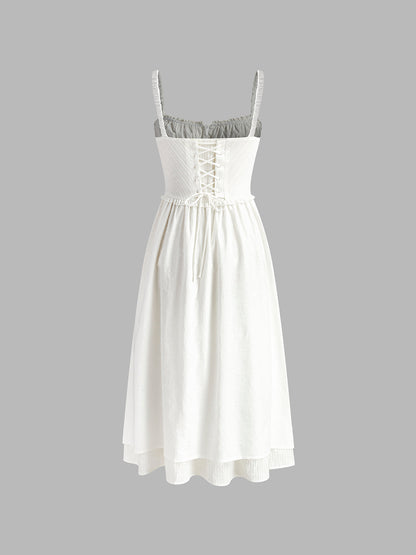 Vestido Midi con Volante Amelène Mujer