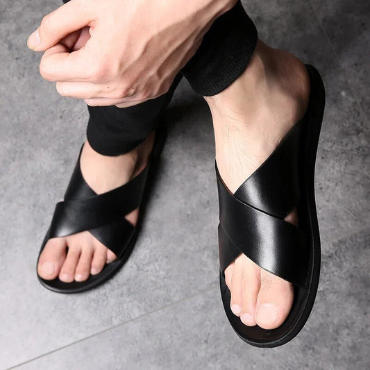 Sandalias Hombre Cuero Verano