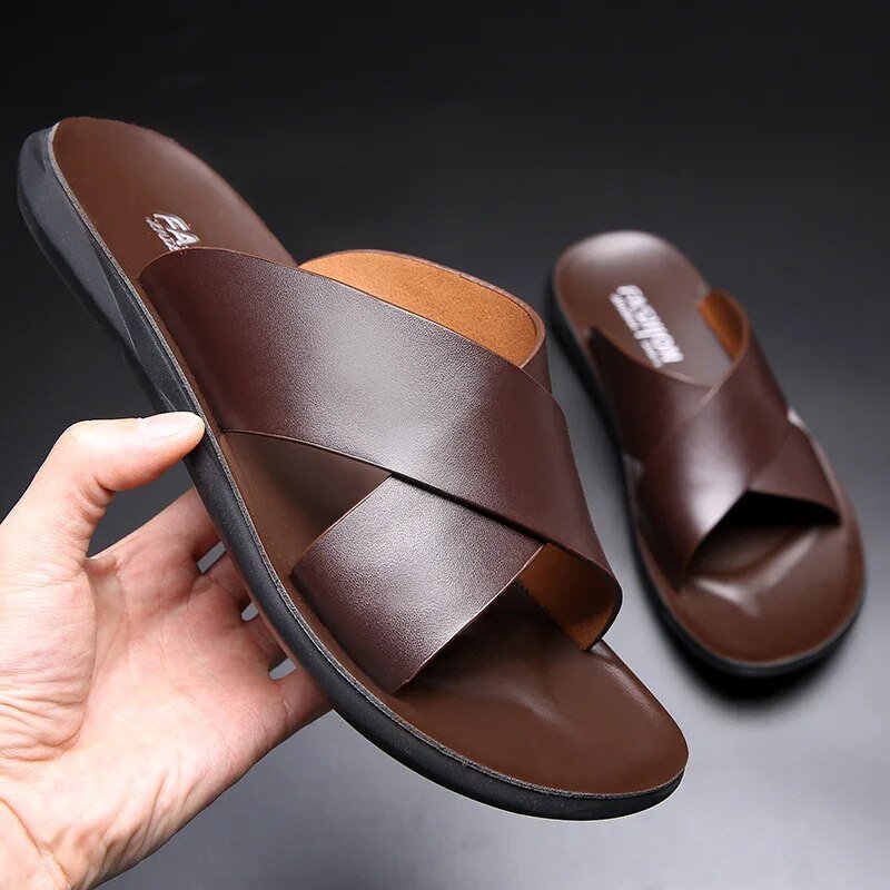Sandalias Hombre Cuero Verano