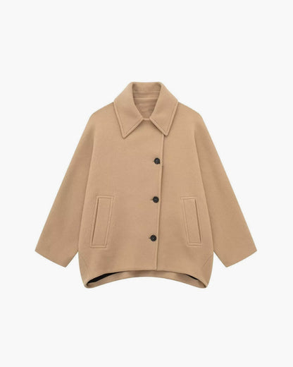 Abrigo Largo Mujer Lana Beige