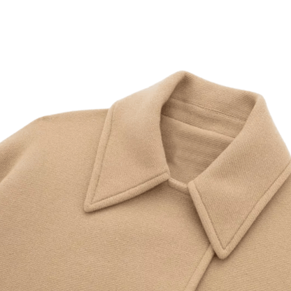 Abrigo Largo Mujer Lana Beige