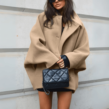 Abrigo Largo Mujer Lana Beige