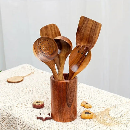 Portautensilios Madera Teca